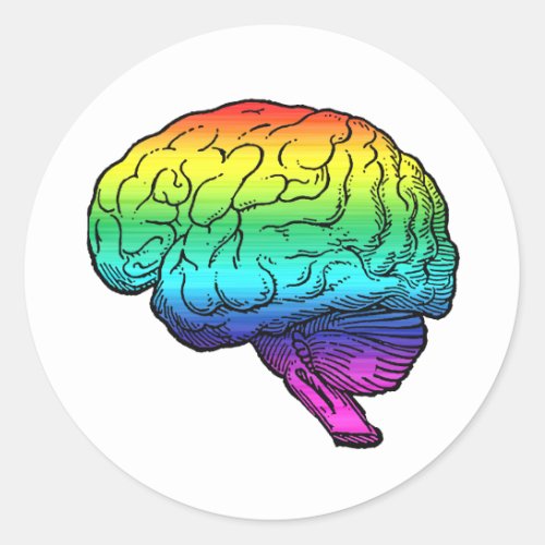 GAY BRAIN _png Classic Round Sticker