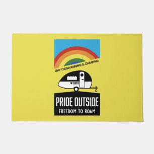 Gay caravan camping doormat