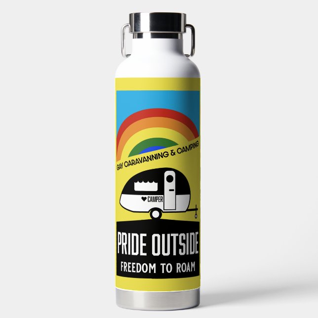 Gay caravan camping T-Shirt Water Bottle (Front)