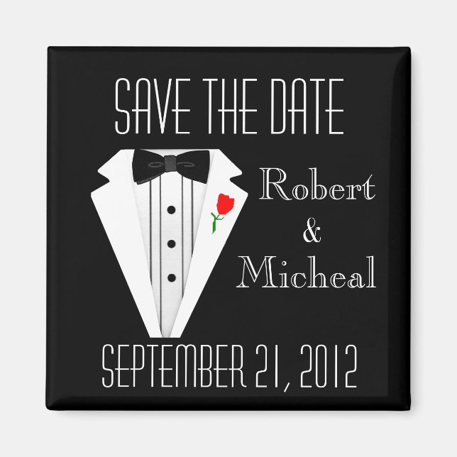 Gay Ceremony-Tuxedo-Black Tie Wedding Magnet (Front)
