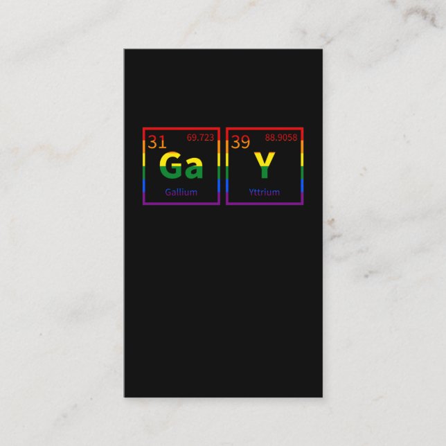 Gay Chemist LGBTQ Chemistry Rainbow Colors Business Card (Front)