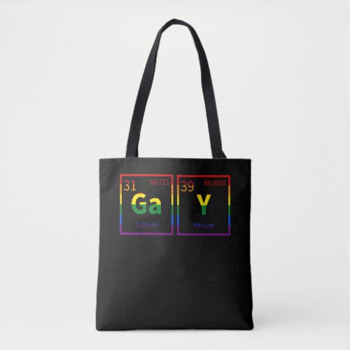 Gay Chemist LGBTQ Chemistry Rainbow Colors Tote Bag
