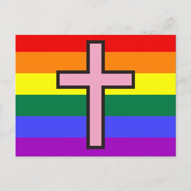 Gay Christian flag Postcard (Front)