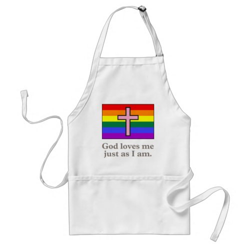 Gay Christian flag slogan Adult Apron