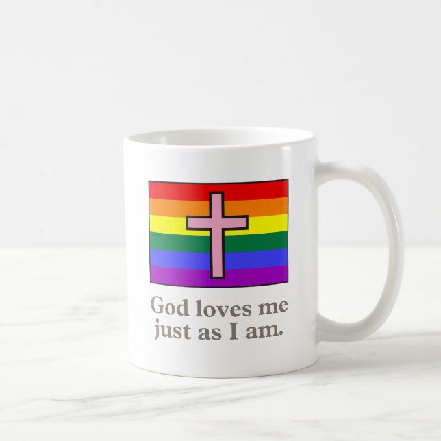 Gay Christian flag slogan Coffee Mug (Right)