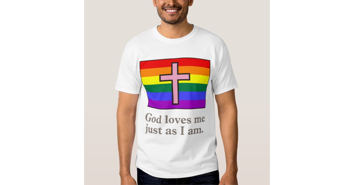 Gay Christian flag slogan shirt | Zazzle