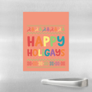 Gay Christmas Funny LGBT Happy Holigays Rainbow Magnetic Dry Erase Sheet