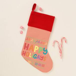 Gay Christmas Funny LGBT Happy Holigays Rainbow Stocking