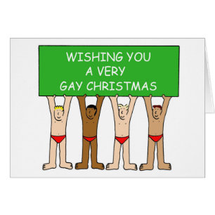 Gay Christmas Humor, Cartoon Men in Underpants. Cards