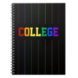 Gay Colleg Rainbow Pinstripes Notebook at Zazzle