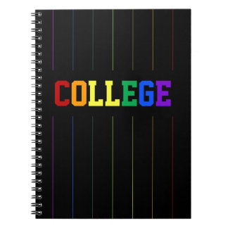 Gay Colleg Rainbow Pinstripes Notebook