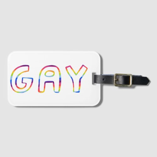 GAY Colorful Cool  Fun RAINBOW  Luggage Tag