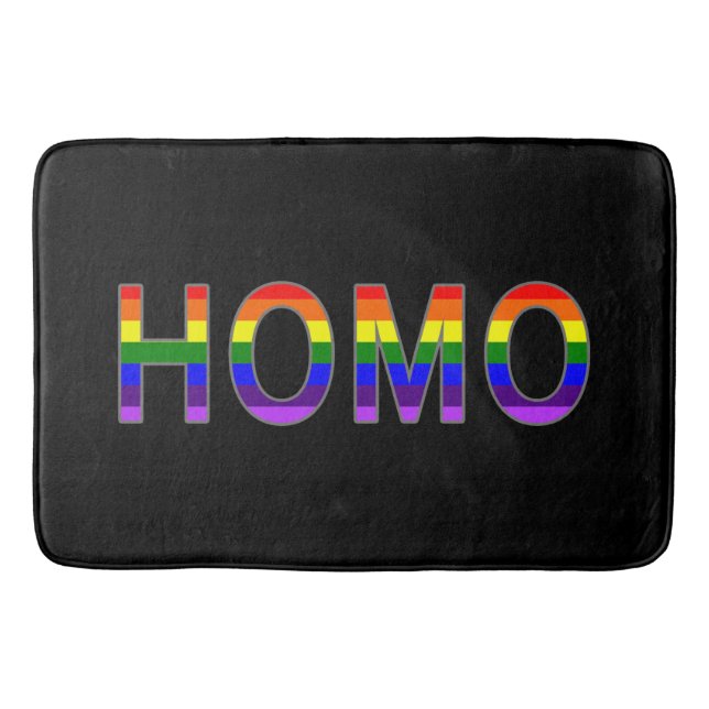 Gay Colorful Homo Rainbow Colors Bath Mat (Front)