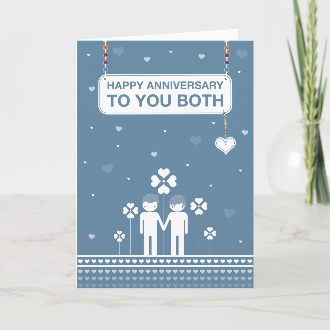 Gay Couple | Happy Anniversary Card | Zazzle