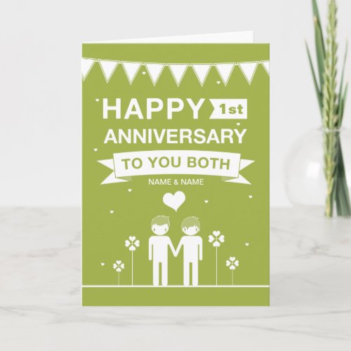 Gay Couple  Happy Anniversary Card