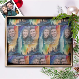Gay Couple Our First Christmas Photo Tissue Paper