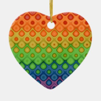 Gay Couple Rainbow Bubbles Heart Wedding Ornament by RetroZone at Zazzle