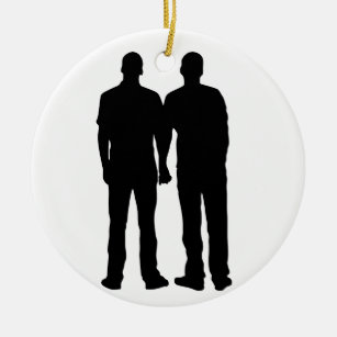 Gay Marriage Ornament 2020 First 1st Christmas as Mr and Mr Woodlands Fox Couple Wedding Present Married Men Life Partners Ceramic Holiday Keepsake 3 Flat Porcelain with Red Ribbon & Free Gift Box