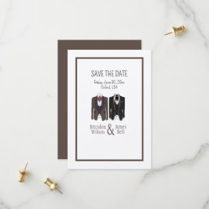 Gay Couple Tuxedos Wedding Save the Date