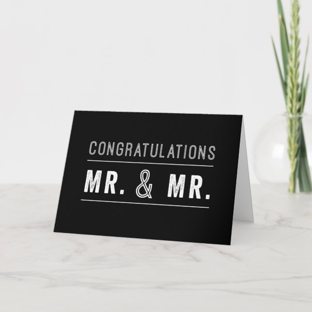 Gay Couple Wedding Congratulations Card (Front)