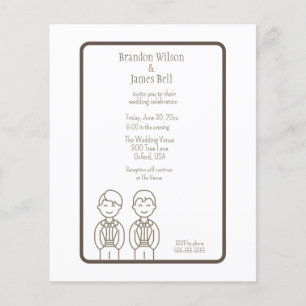 Gay Couple Wedding Invitation Flyer