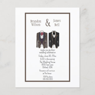 Gay Couple Wedding Invitation Flyer