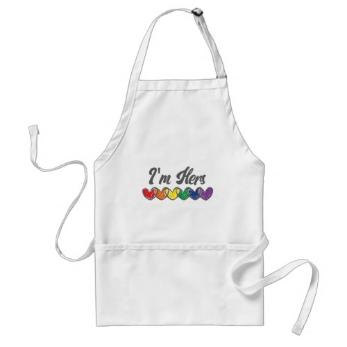 Gay Couples Matching LGBT Im Hers Gay Pride Adult Apron