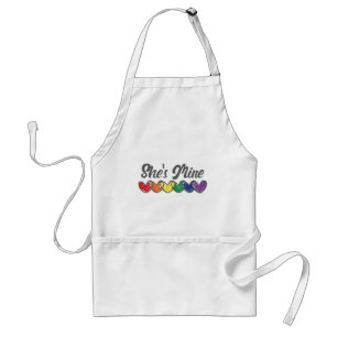 Gay Couples Matching LGBT She's Mine Gay Pride Adult Apron