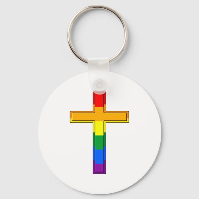 Gay Cross Keychain (Front)