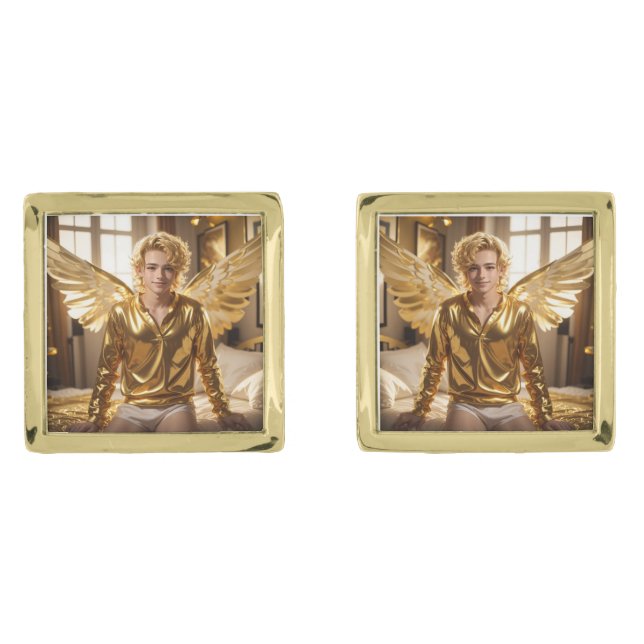 Gay Cupid Twink Valentine Cufflinks (Front)