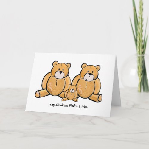Gay dad baby bear feliciations card