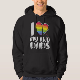 Gay Dad Pride I Love My Two Dads For Daughters And Hoodie