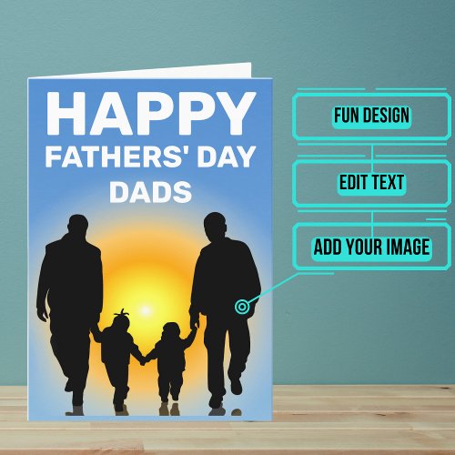 Gay Dads with Family Fathers Day Card