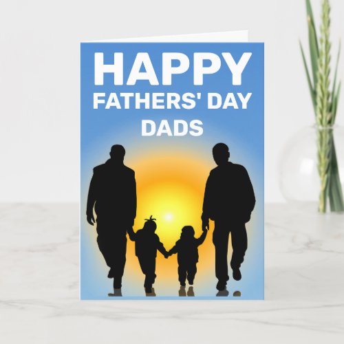 Gay Dads with Family Fathers Day Card