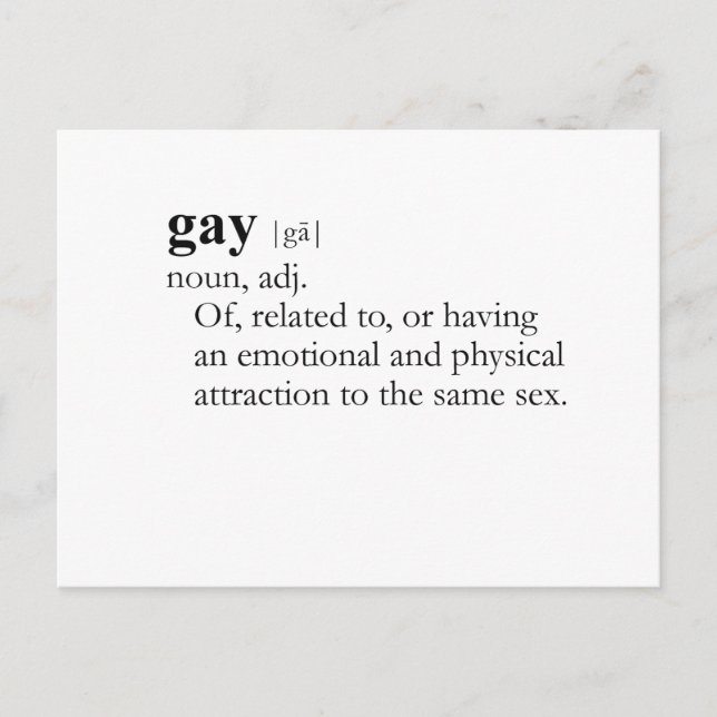GAY (definition) Postcard (Front)