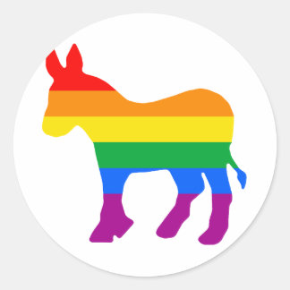 GAY DEMOCRAT CLASSIC ROUND STICKER