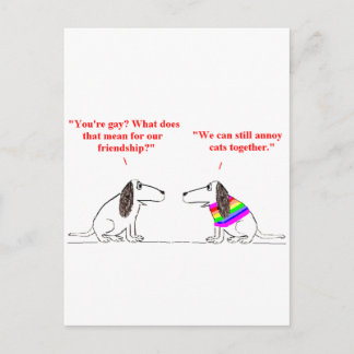 Gay Dog Cartoon 45 Postcard