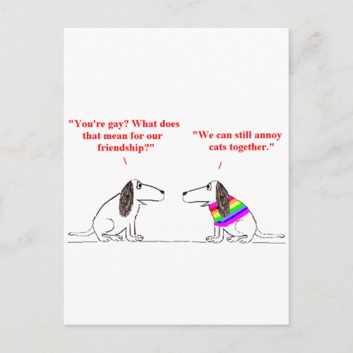 Gay Dog Cartoon 45 Postcard