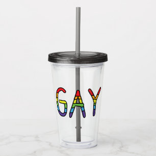 Gay Doodle Design Acrylic Tumbler