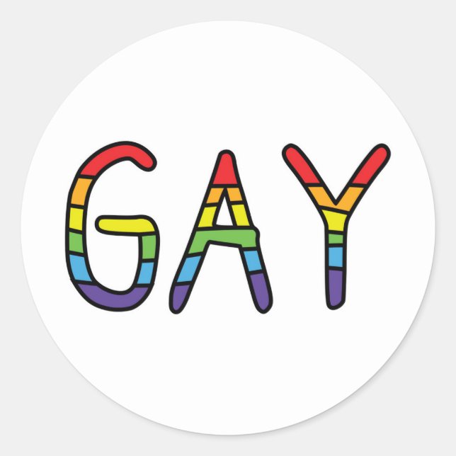 Gay Doodle Design Classic Round Sticker (Front)