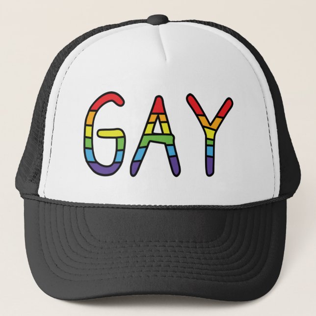 Gay Doodle Design Trucker Hat (Front)