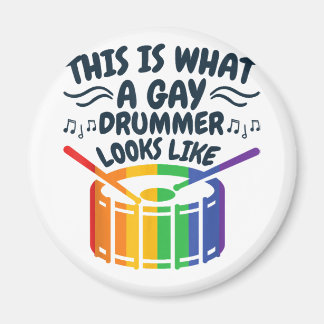 Gay Drummer Drumming Gay Pride Month LGBTQ Rainbow Magnet