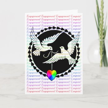 Gay Engagement Congrats Card: Rainbow Heart Doves Card by AGayMarriage at Zazzle
