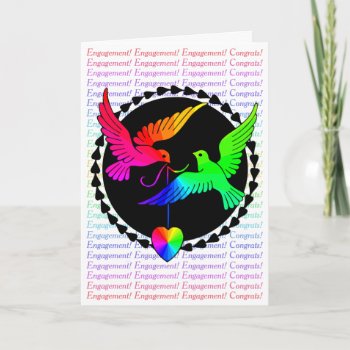 Gay Engagement Congratulations Rainbow Love Doves Card by AGayMarriage at Zazzle