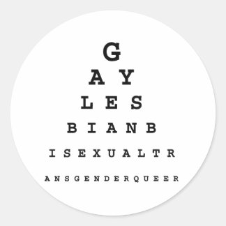 Gay Eye Chart Classic Round Sticker