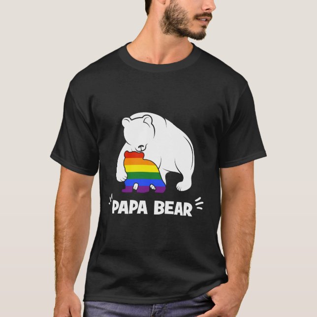 Gay Father's Day Papa Bear T-Shirt (Front)