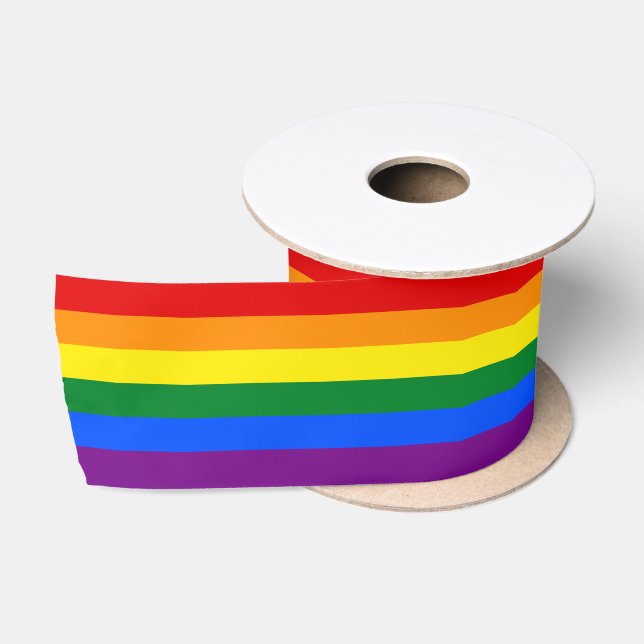 Gay Flag Colors Rainbow 3" Satin Ribbon (Spool)