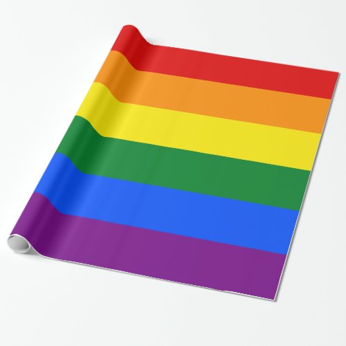 Gay Flag Colors Rainbow Wide Stripe Wrapping Paper