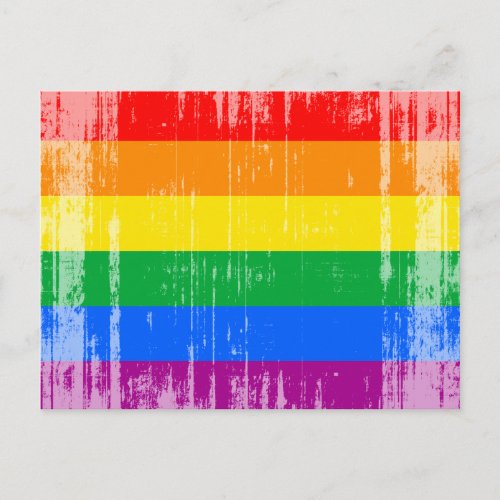 GAY FLAG DISTRESSED _png Postcard