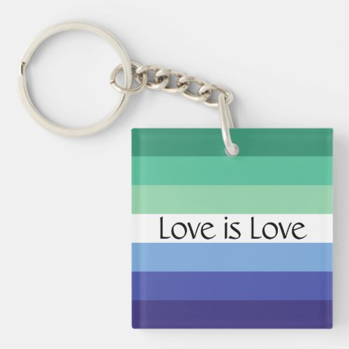Gay Flag Love is Love Custom Keychain